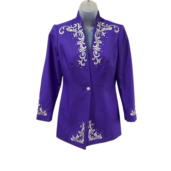 Vintage Hobby Horse Purple Embellished Western Show Jacket Size Small - Picture 6 of 10